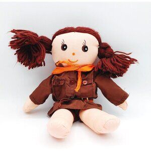 Vintage Girl Guides Canada Brownies Soft Doll w/Uniform 11" Brown Hair